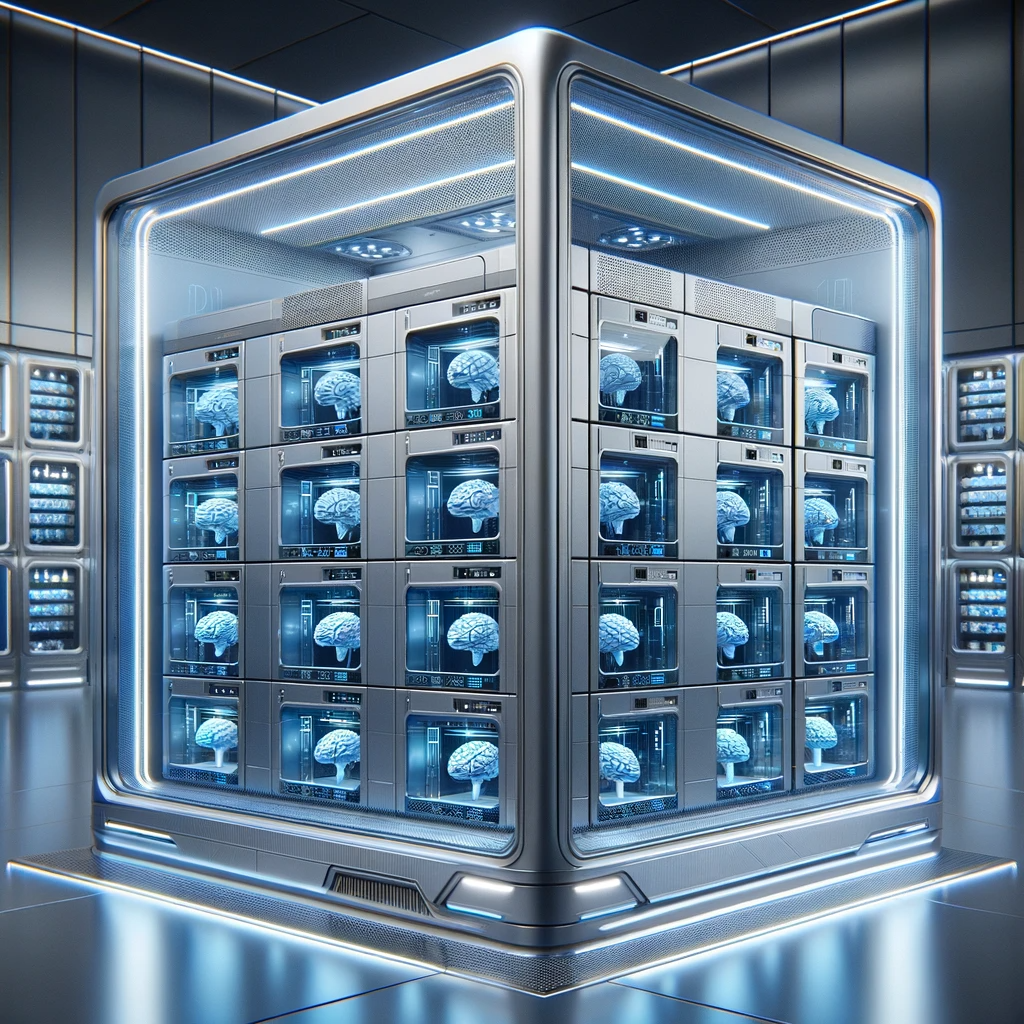 Storage unit for digital copies of brains