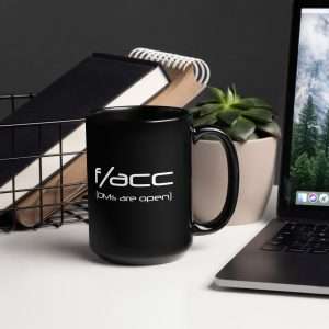 f/acc (DMS are open) - Black Glossy Mug